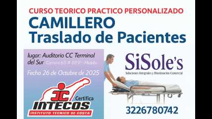 CURSO TEORICO PRACTICO PERSONALIZADO CAMILLERO - TRASLADO DE  PACIENTES